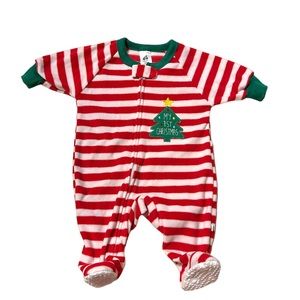 My first Christmas baby sleeper 3-6 months just born brand. Candy cane striped.